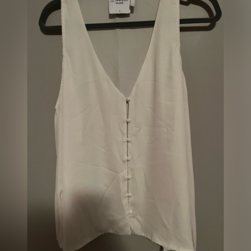 Revolve L’ Acadamie Ivory Button Front Cold Shoul… - image 3